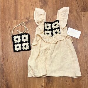 RZ Littles by Rachel Zoe
2T Boho Crochet Dress + Matching Purse | NWT